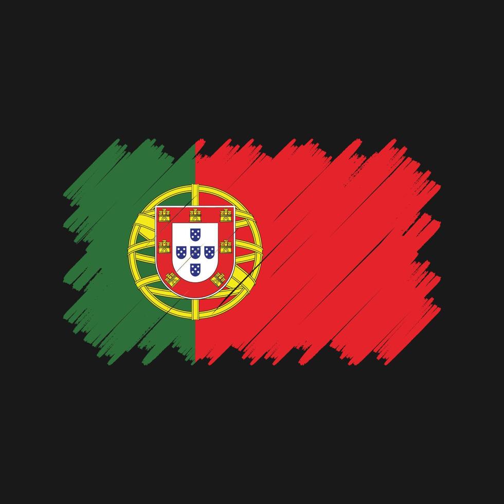 vector de pincel de bandera portuguesa. bandera nacional