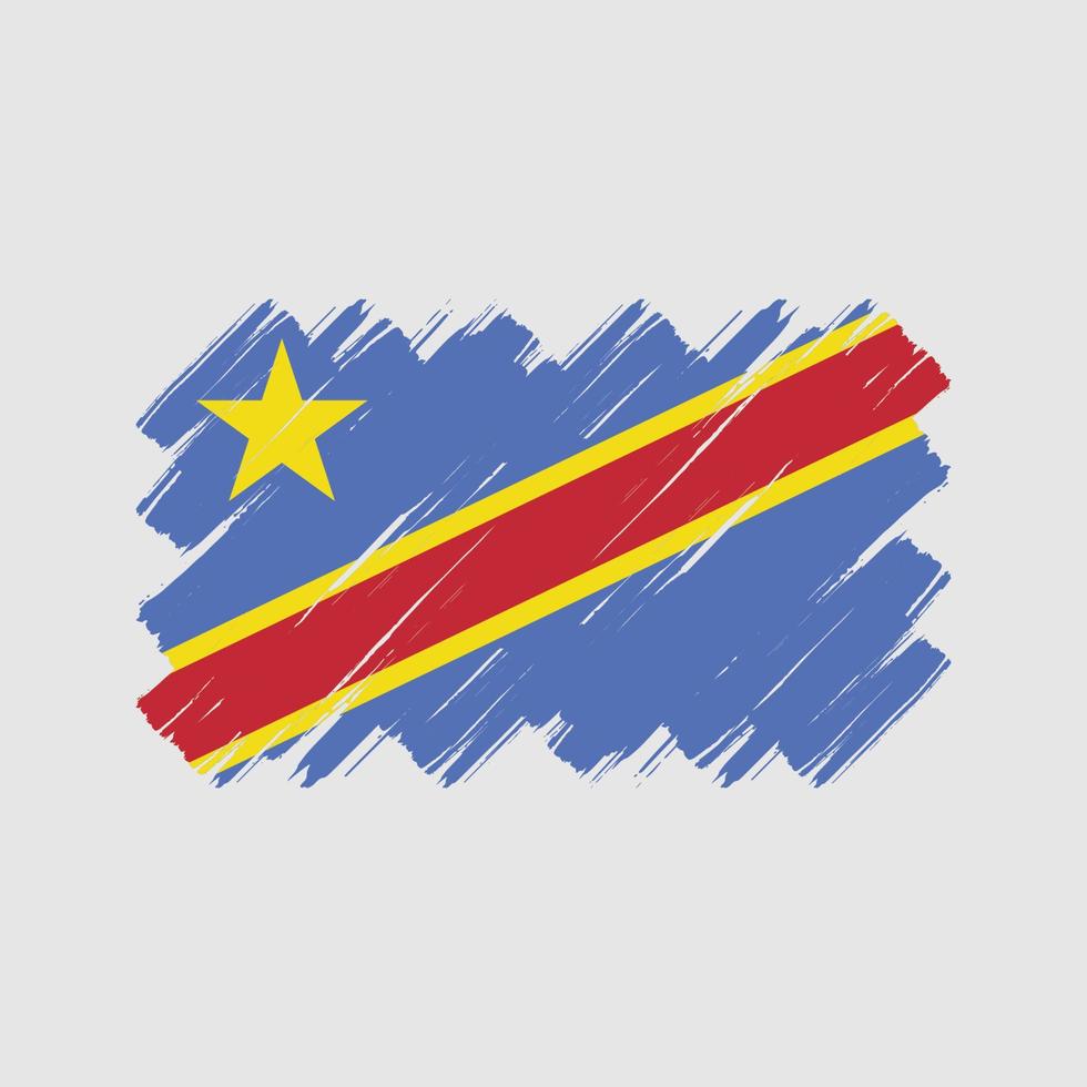 Congo Flag Brush Strokes. National Flag vector