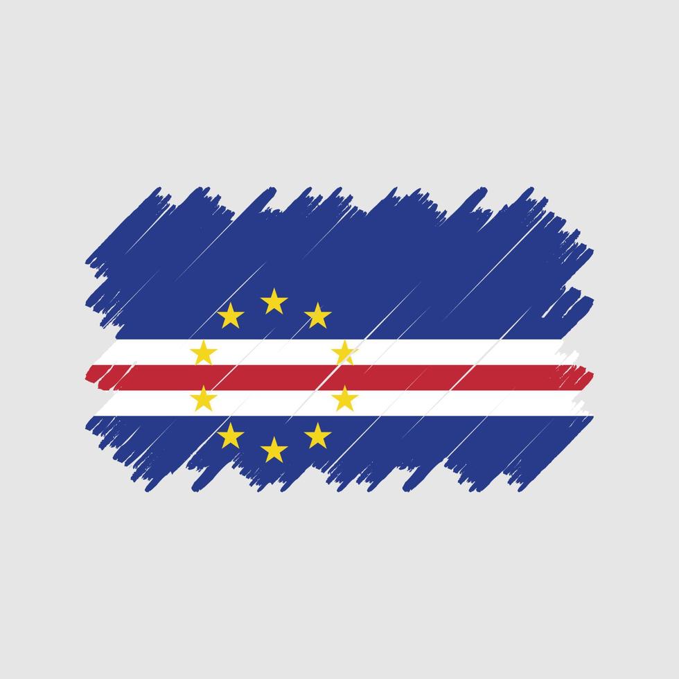 vector de pincel de bandera de cabo verde. bandera nacional