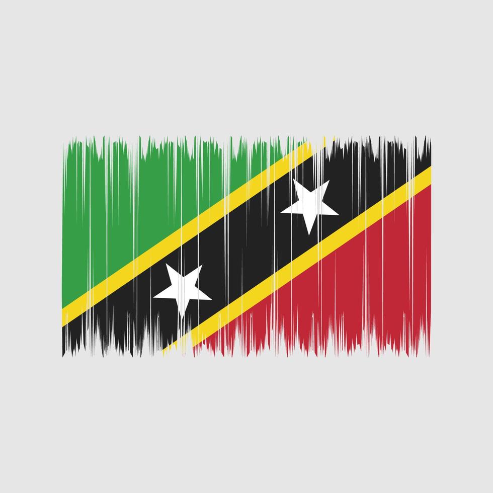 Saint Kitts and Nevis Flag Brush. National Flag vector