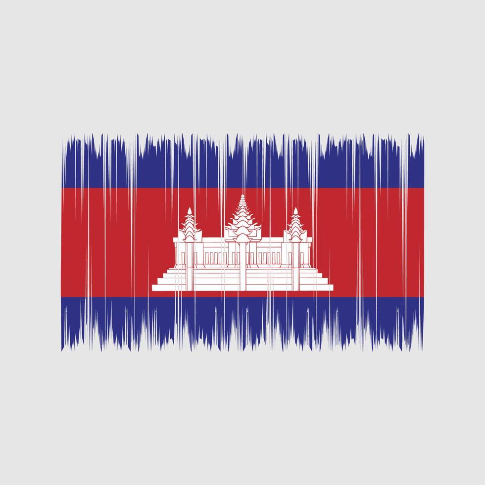 cepillo de bandera de camboya. bandera nacional vector