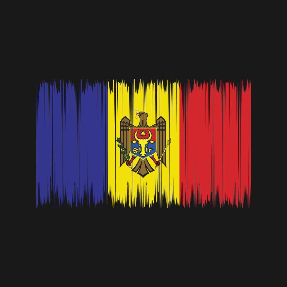 Moldova Flag Brush. National Flag vector