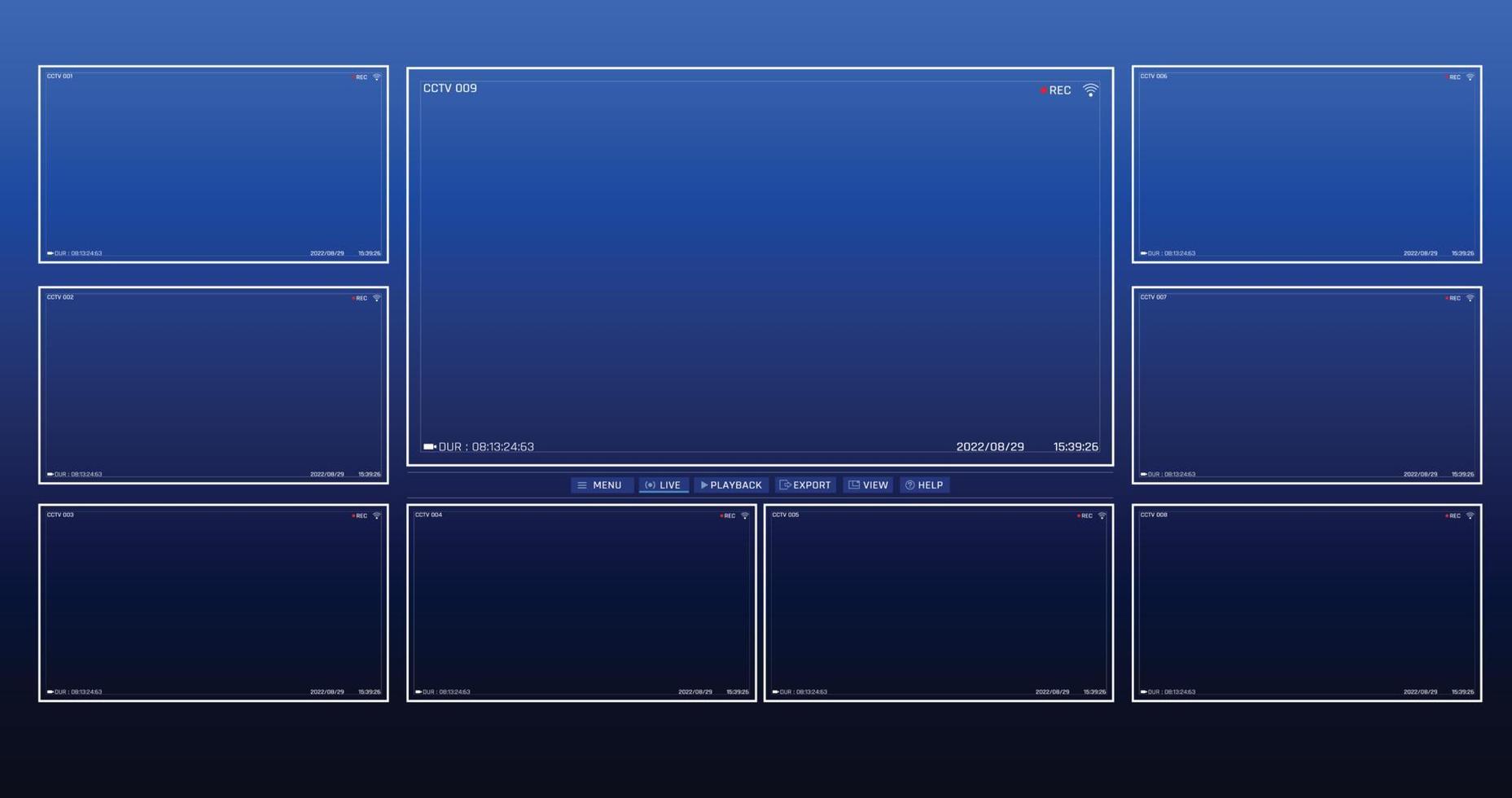 CCTV camera user interface surveillance 007 vector