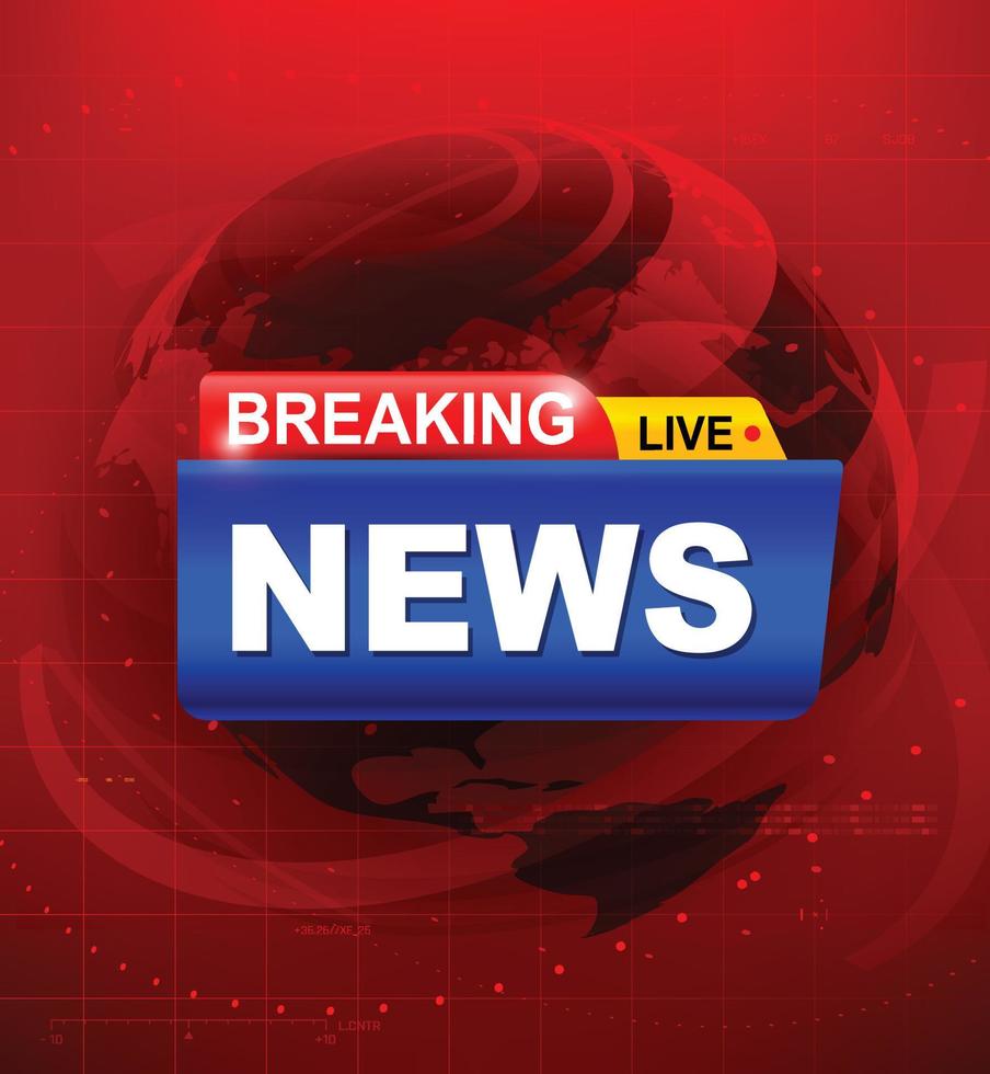 Breaking News template, Collection of news TV program title on dark red background. Breaking News text on a tag and badge. elegant and modern style, vector illustration EPS10.