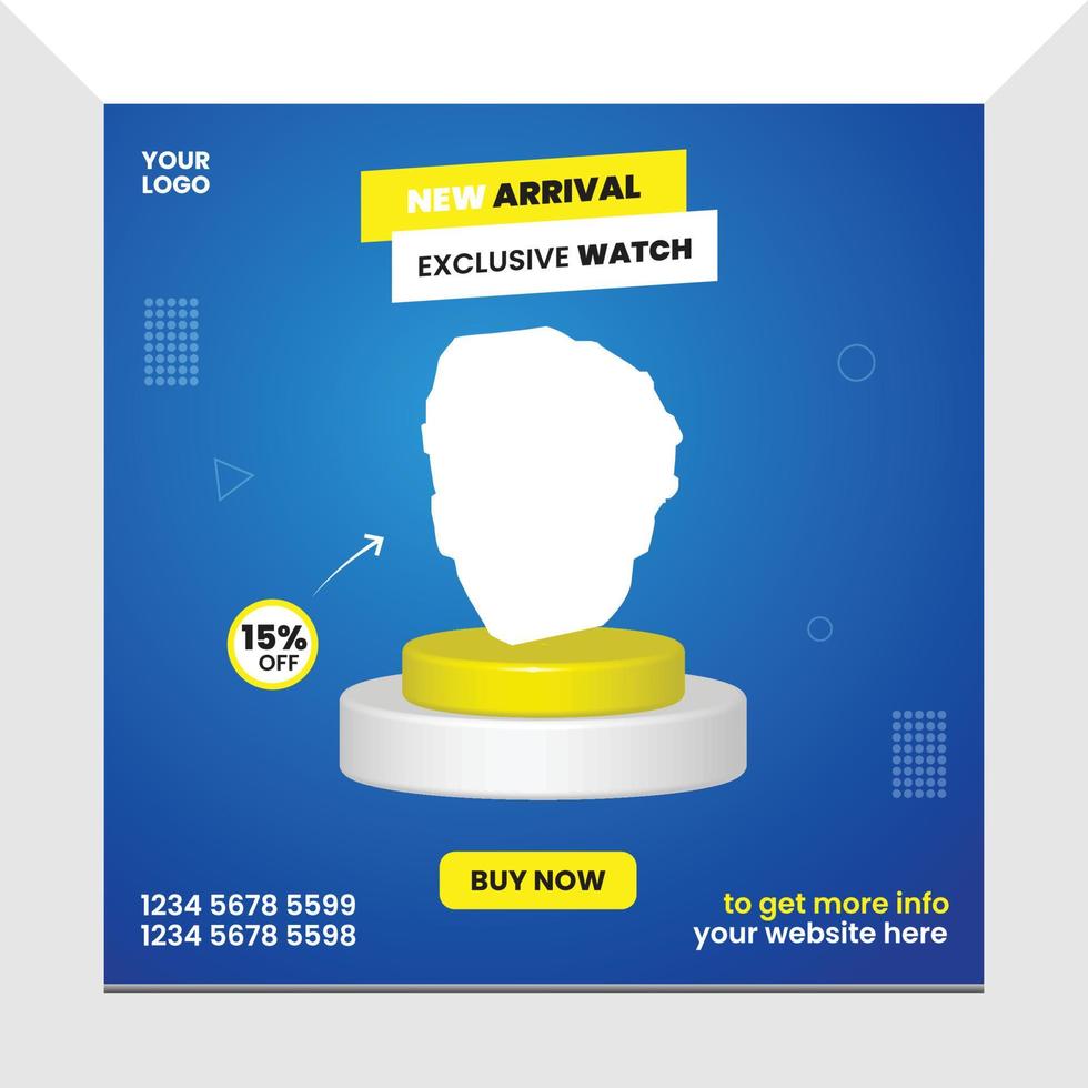 Exclusive Watch Social Media Post Design Template vector