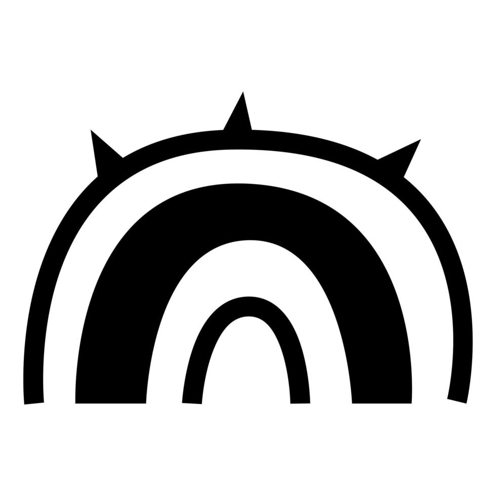 Black Rainbow Doodle monochrome. Vector illustration about nature.