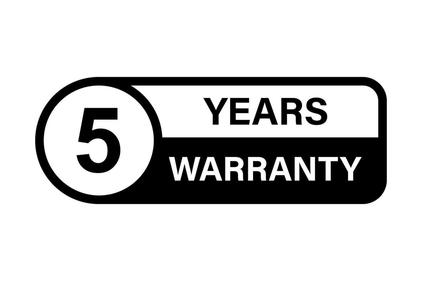 5 years warranty stamp icon vector for graphic design, logo, website, social media, mobile app, UI illustration