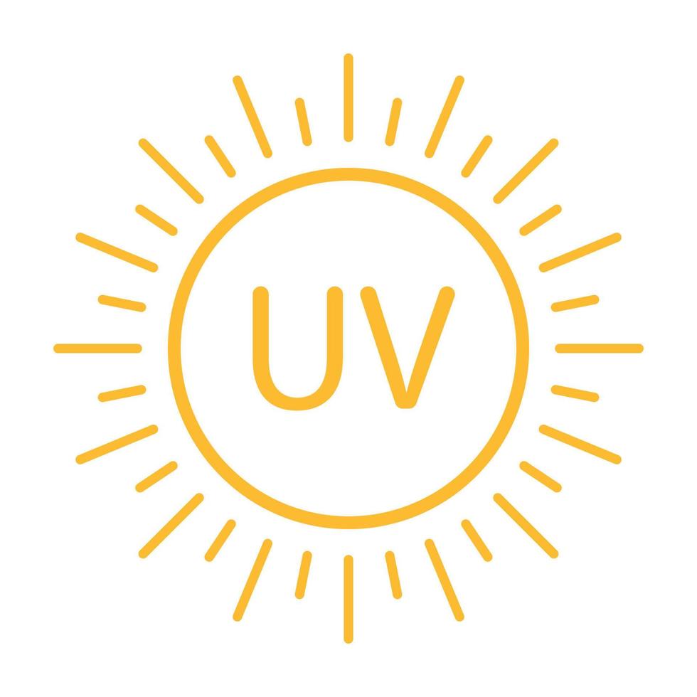 icono de radiación uv vector símbolo de luz ultravioleta solar para diseño gráfico, logotipo, sitio web, redes sociales, aplicación móvil, ilustración de interfaz de usuario.