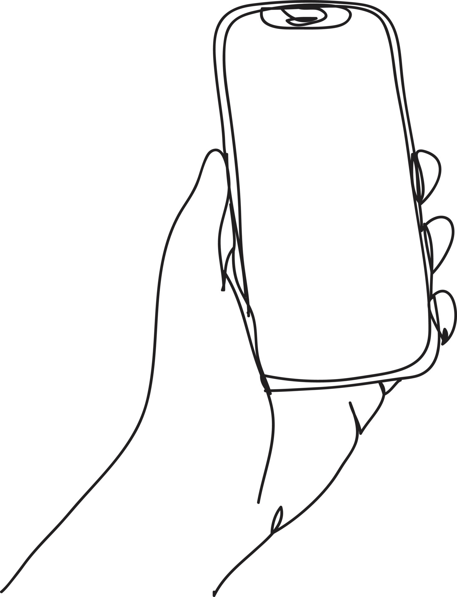 mobile phone line drawing vector illustration. 10961399 Vector Art at