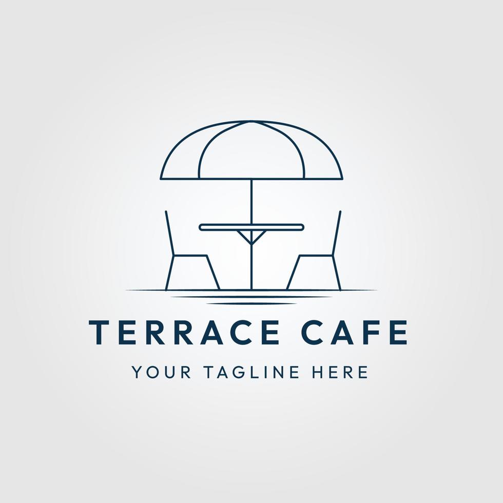 terraza café logotipo lineal, icono y símbolo, diseño de ilustración vectorial vector