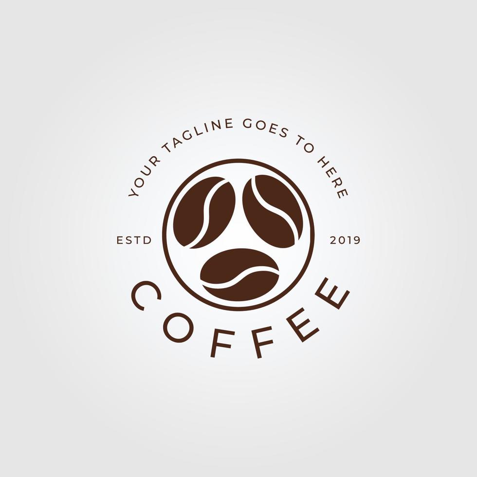 coffee line art logo, icon and symbol, with emblem vector illustration design