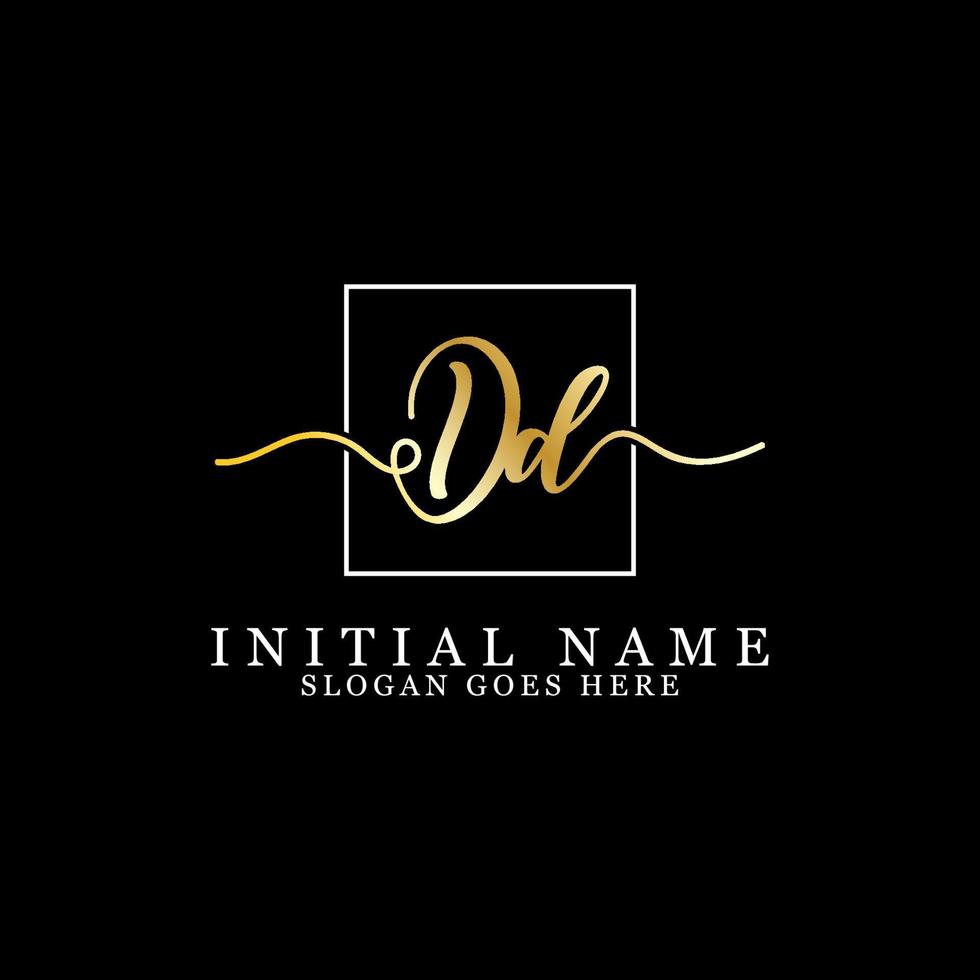 Luxury initial name DD logo design, creative letter name DD vector illustration