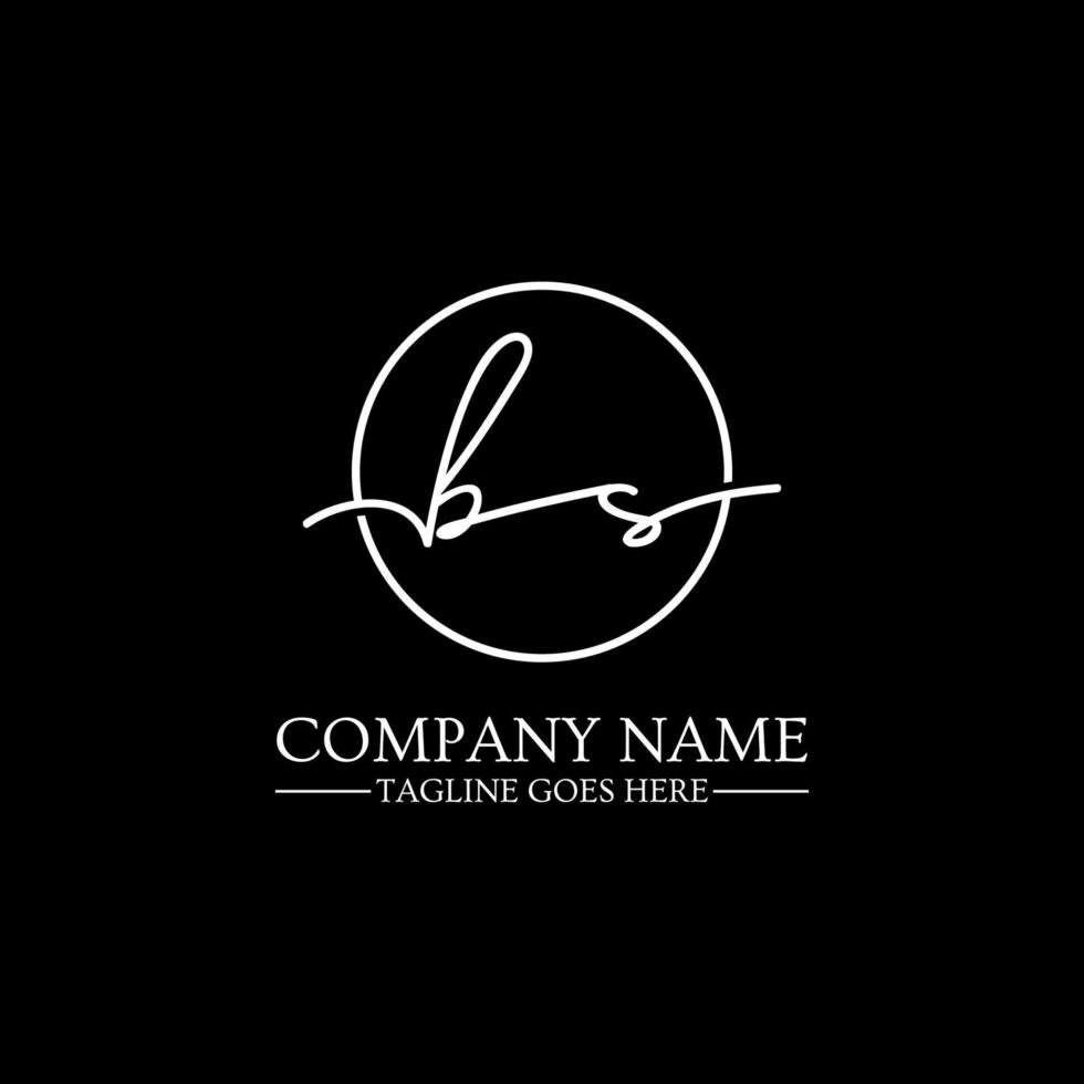 Signature Initial name BS logo design vector, B S Initial handwriting vector illustration