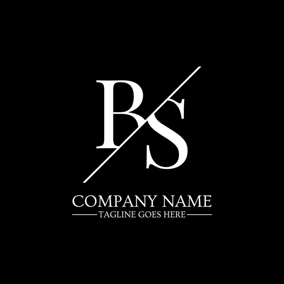 Minimalist BS logo design vector, B and S Letter simple vector illustration