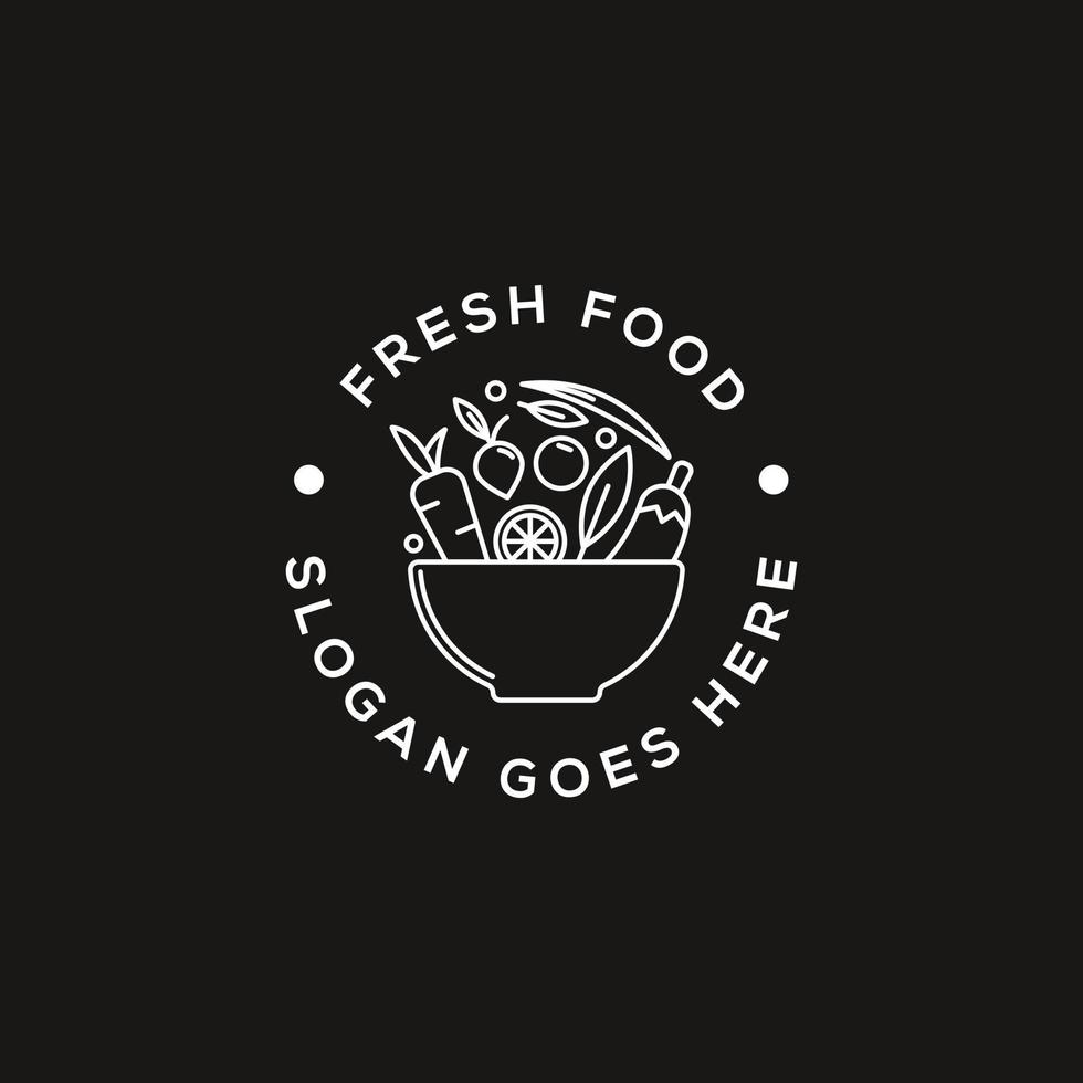 creative healthy fresh food logo design badge, nature food logo creative design vectors