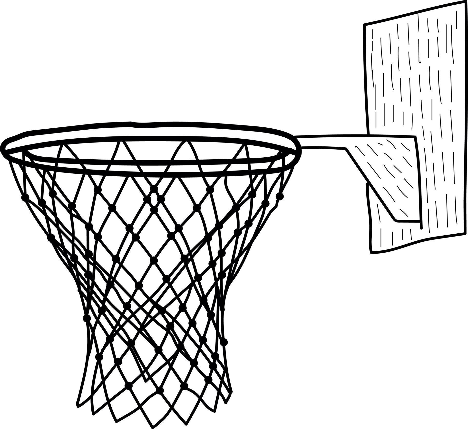 Basketball net, basketball hoop, basketball goal illustration on white
