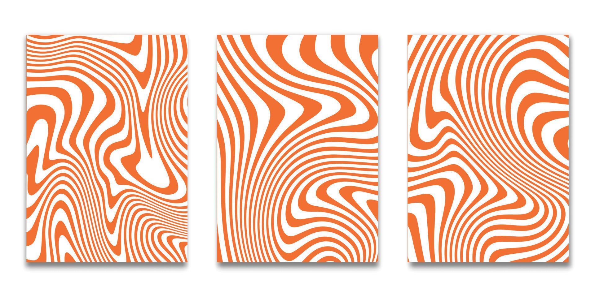 Set of Minimal covers design, striped orange  white background background,Pattern of covers template set, Vector illustration