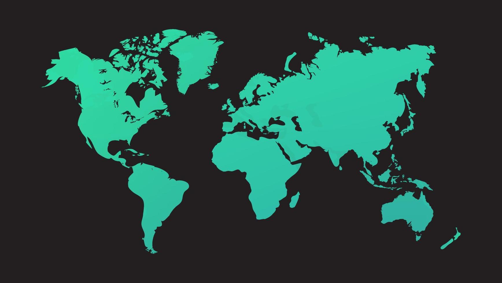 World map vector illustration , isolated on black background. Flat Earth. Globe or world map