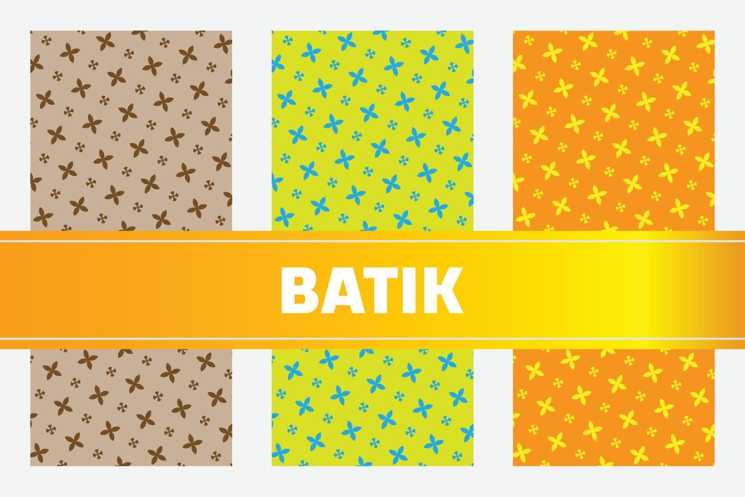 vector indonesia batik pattern. set of three seamless patterns in indonesia vintage batik