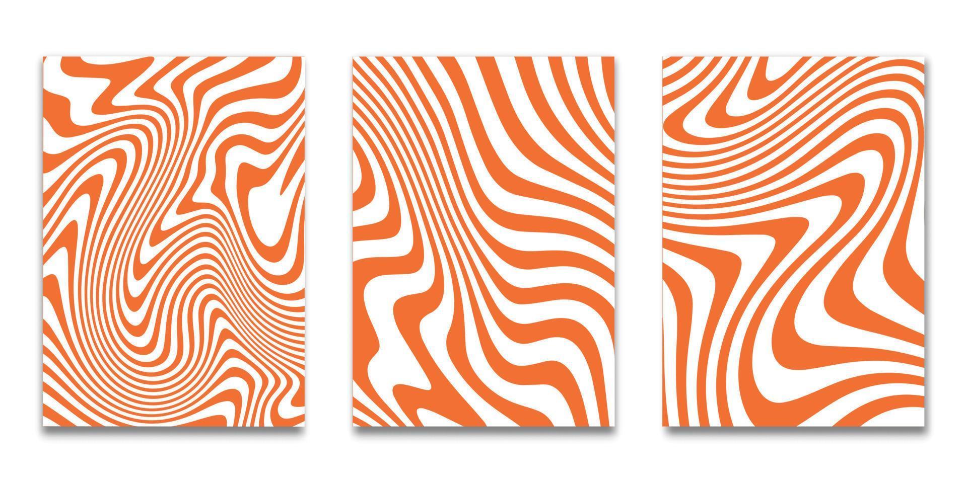 Set of Minimal covers design, striped orange  white background background,Pattern of covers template set, Vector illustration
