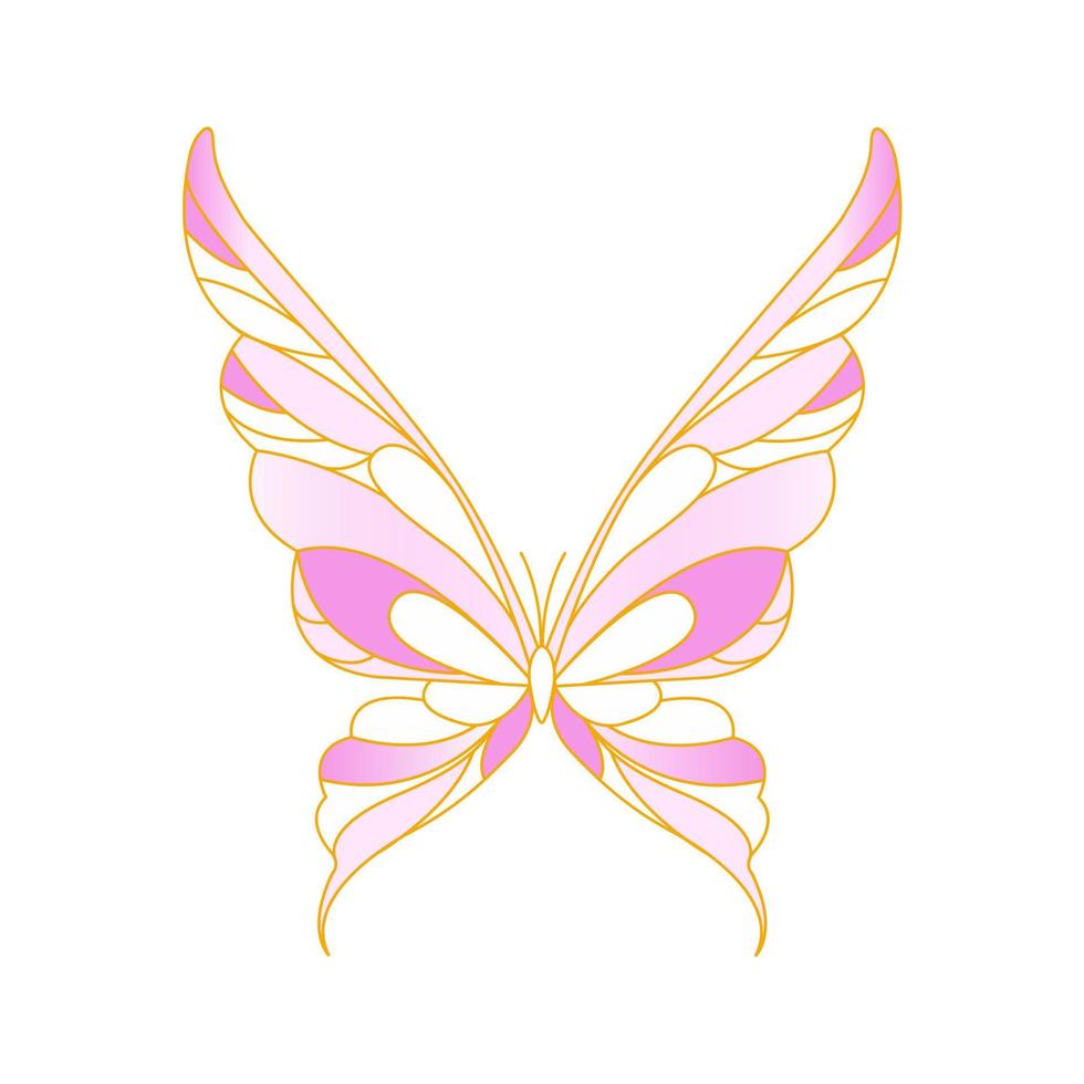 una brillante ilustración de una mariposa sobre un fondo blanco. hermosa ilustración de mariposa. vector