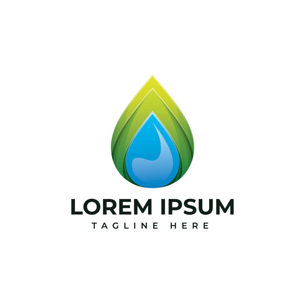 Modern droplet aqua nature logo design vector