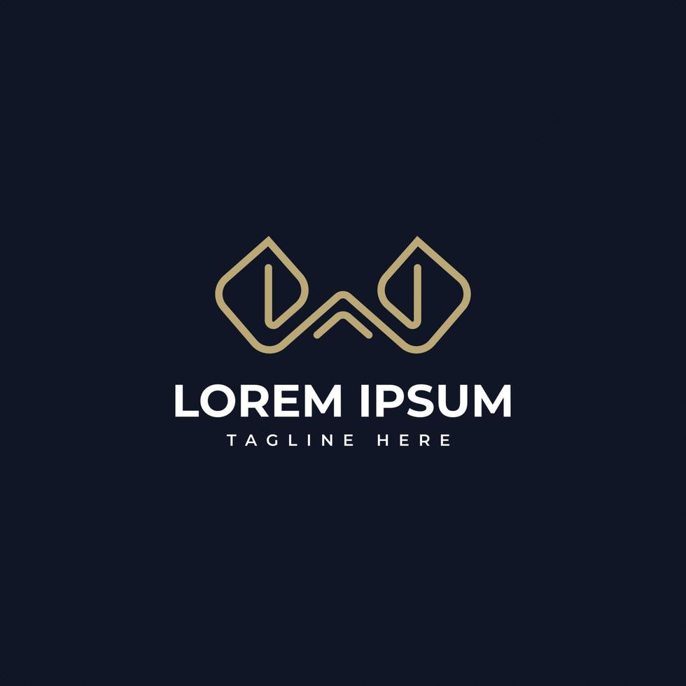 Minimalist letter w logo design vector