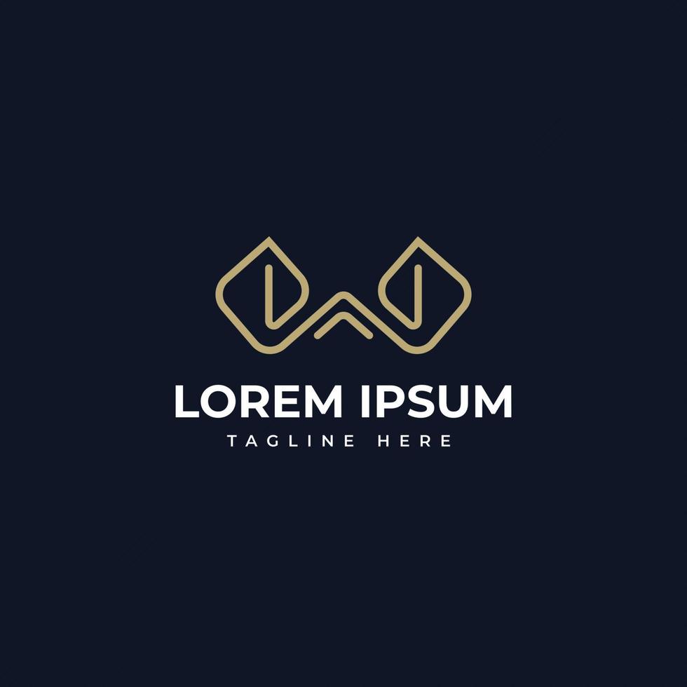 vector de diseño de logotipo minimalista letra w