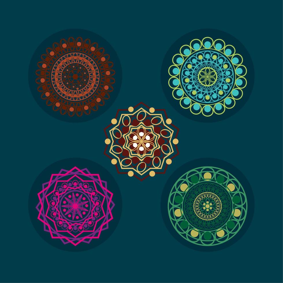 icons collection mandala vector