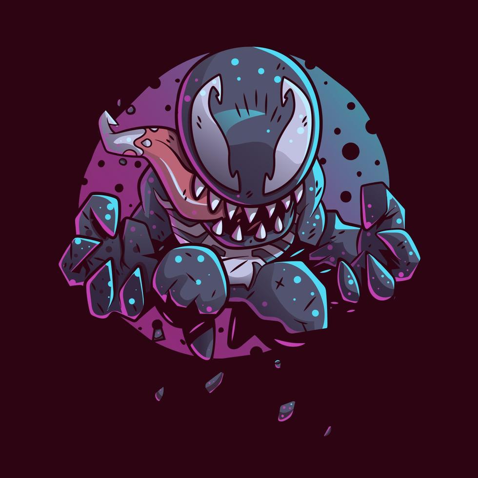 ILLUSTRATION OF VENOM SUITABLE FOR STICKER, ICON, T SHIRT AND RELATED BUSINESS vector