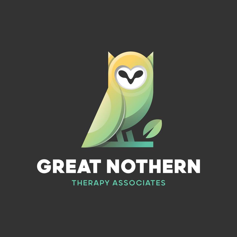 owl leaf logo vector