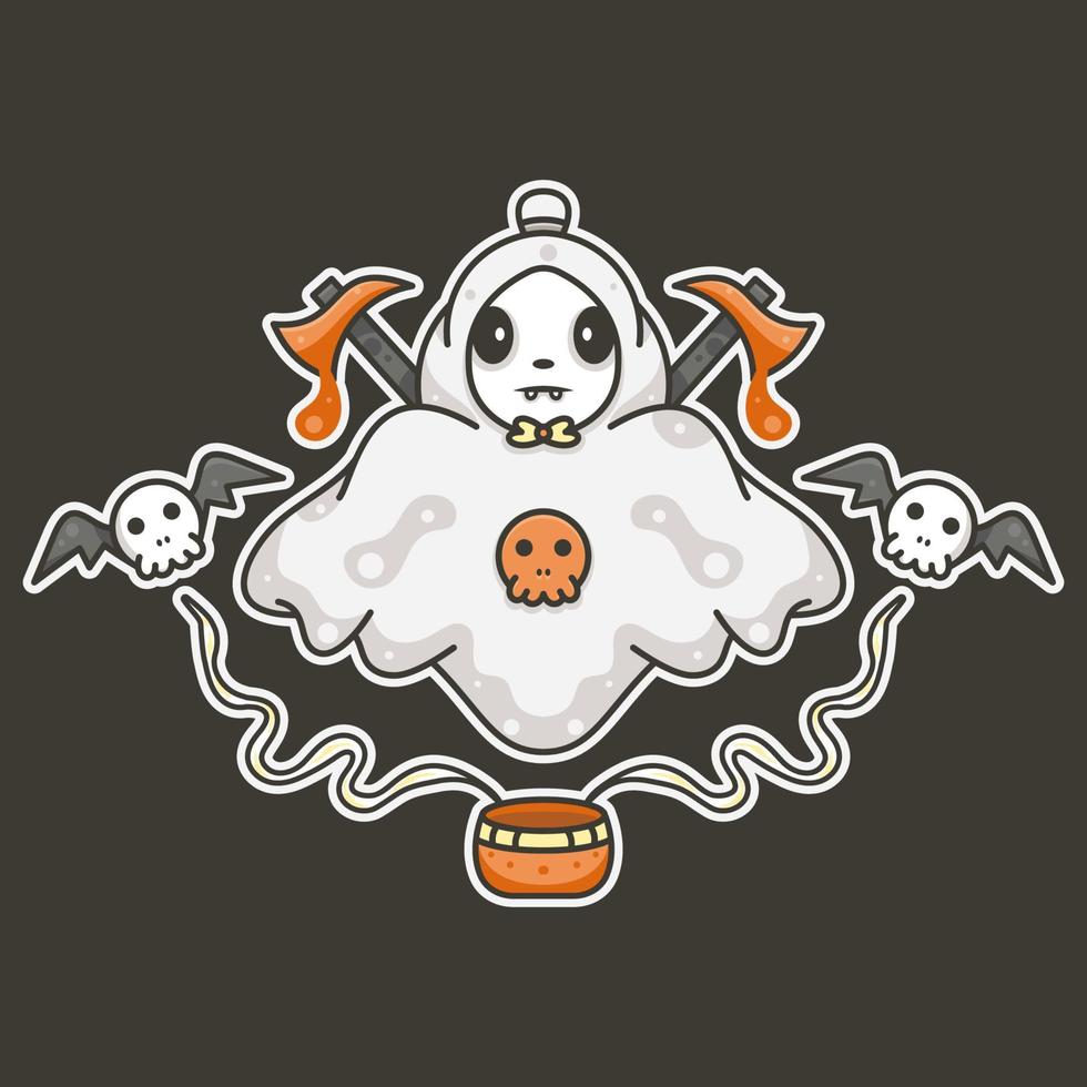 illustration of cute ghost vector