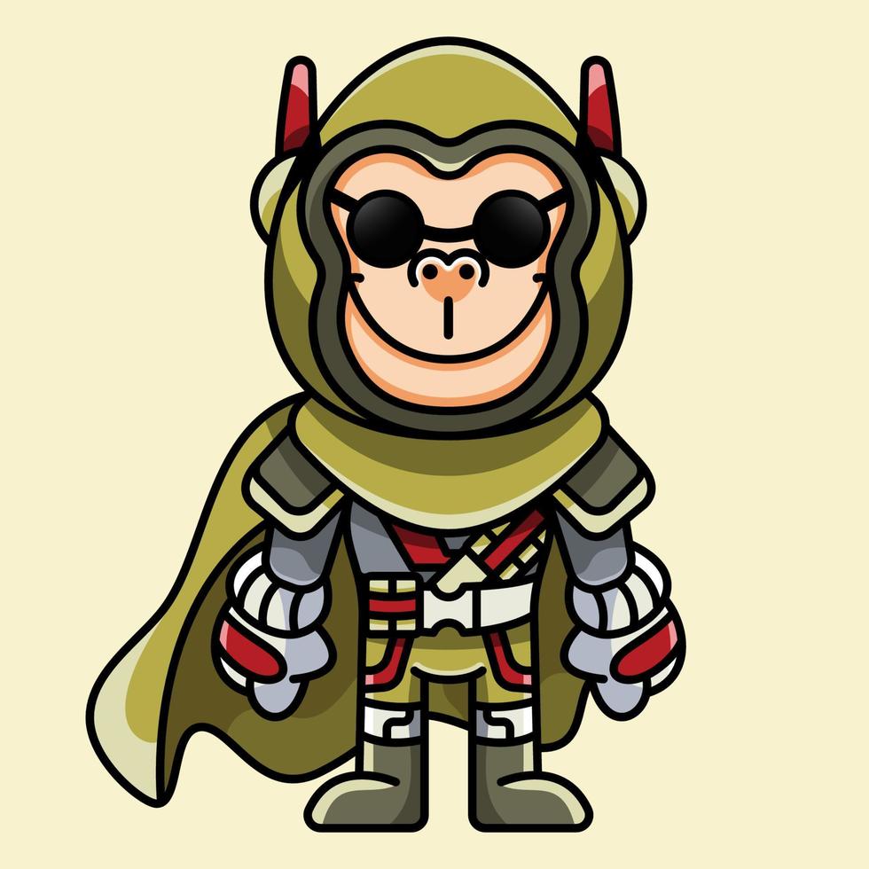 CUTE SUPER HERO GORILLA vector