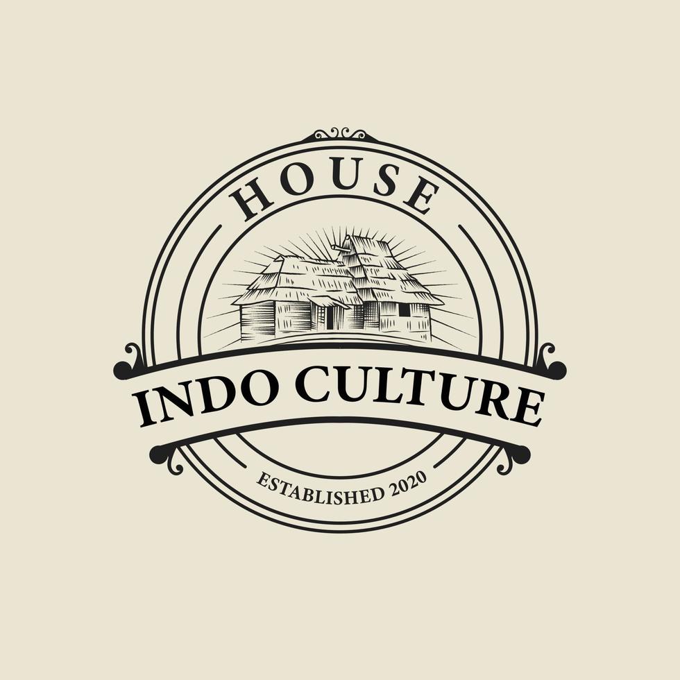 HOUSE LOGO WITH VINTAGE STYLE vector