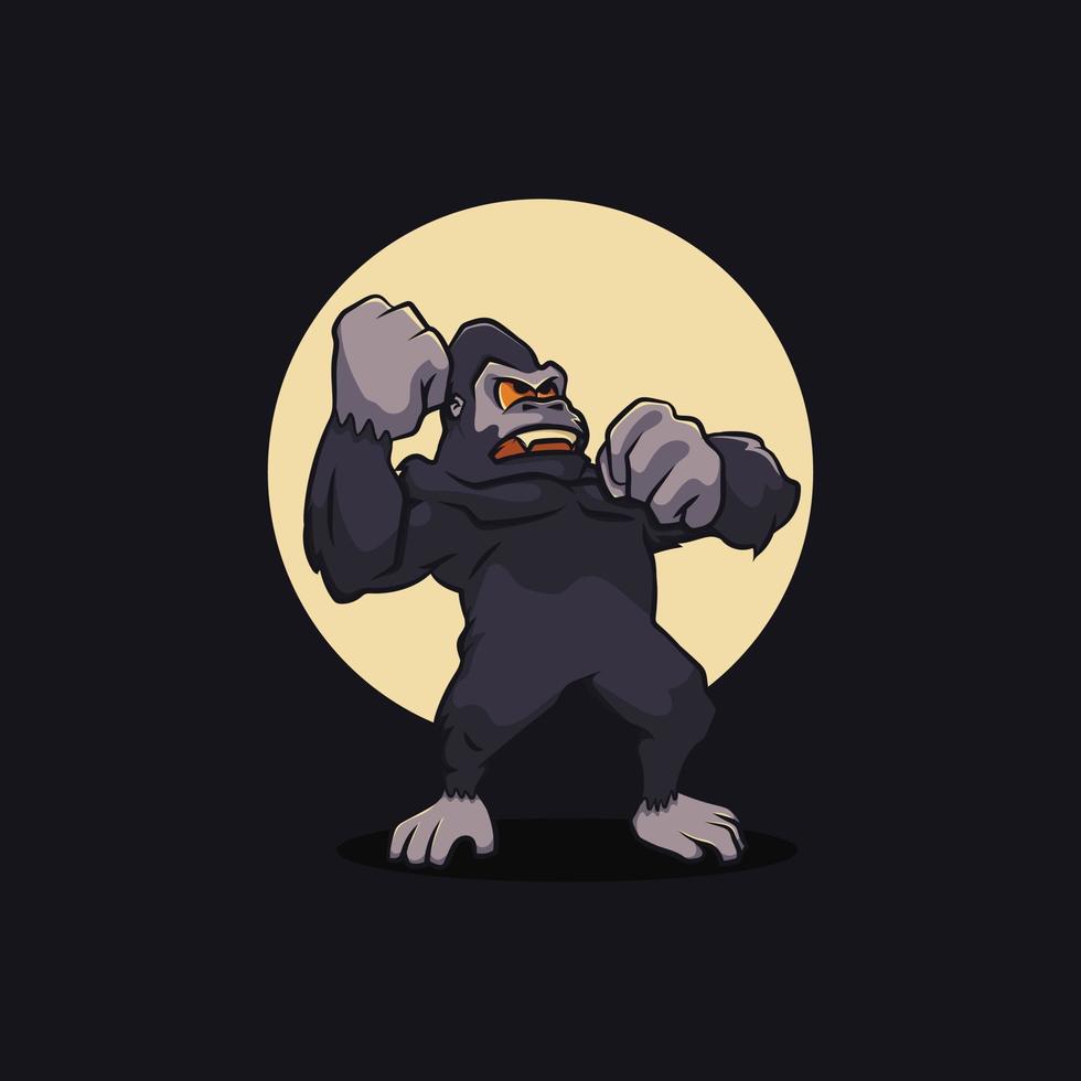 gorila enojado ilustración vector