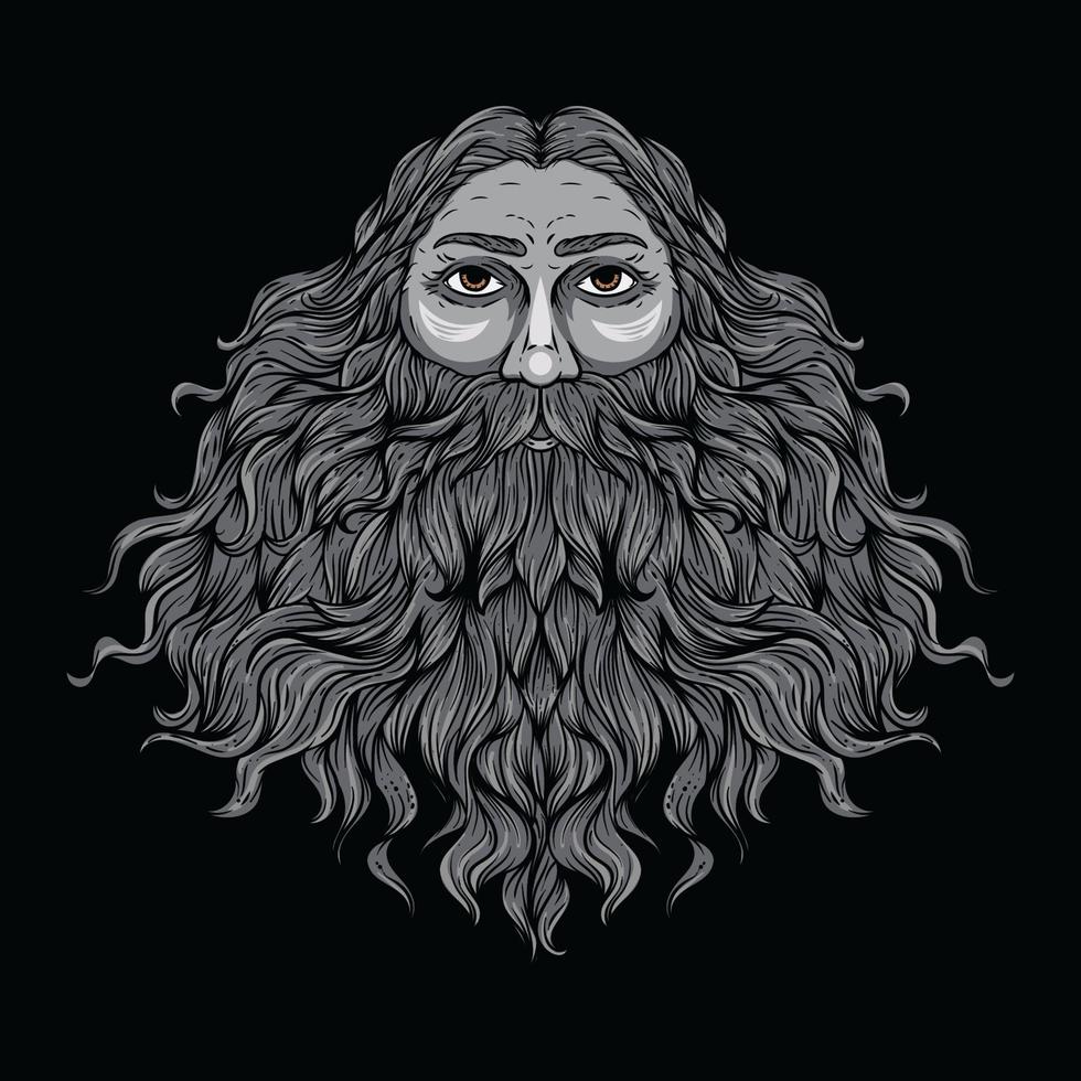 ILLUSTRATION OF SCARY SANTA CLAUS vector