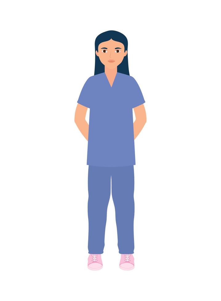 medicos mujer en uniforme vector