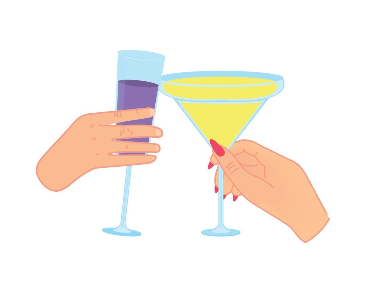 cheers couple with drinks vector