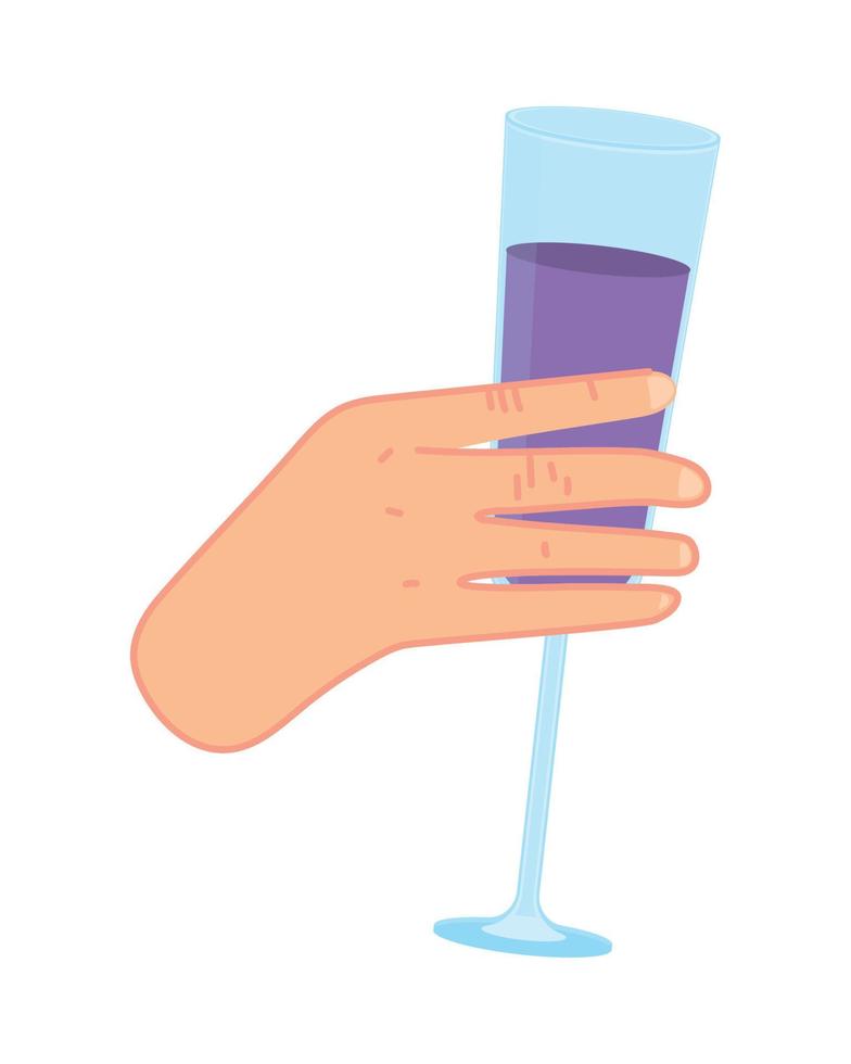 champagne glass in a hand vector