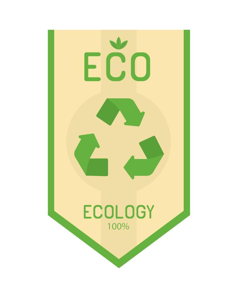 insignia ecológica y de reciclaje vector