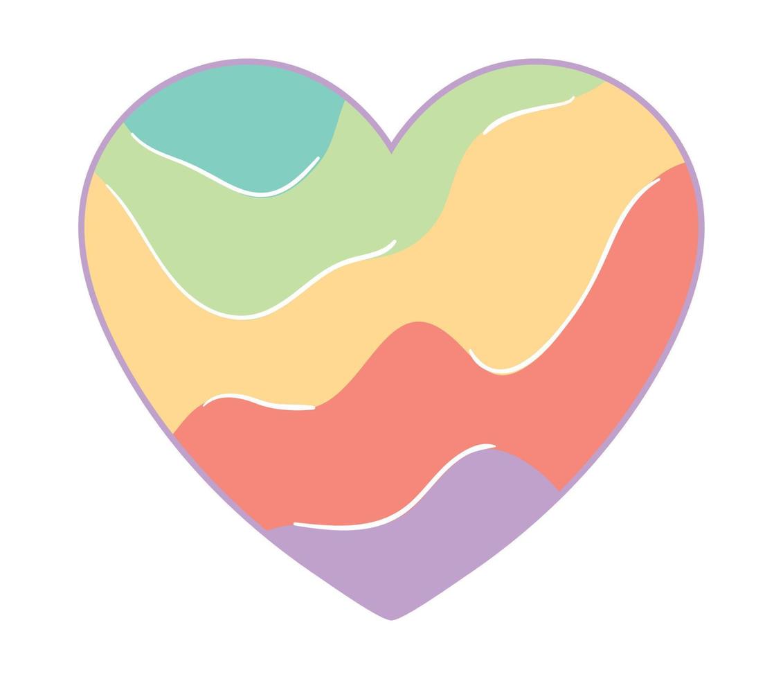 hippie psychedelic heart vector