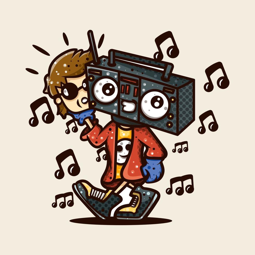 ilustración de gente de música para personaje, pegatina, ilustración de camiseta vector