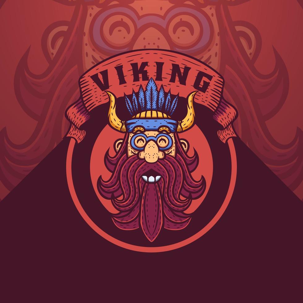 logotipo vikingo de la naturaleza vector