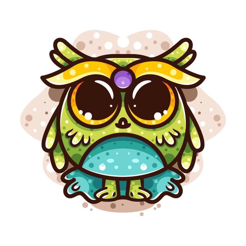 CUTE OWL MONSTER vector