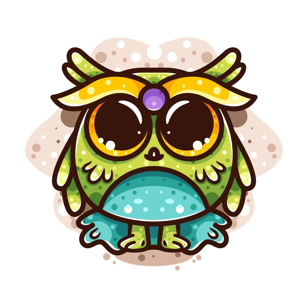 CUTE OWL MONSTER vector