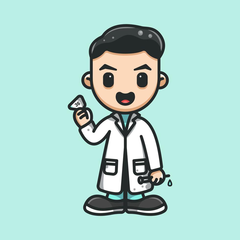 DOCTOR CHECK BODY TEMPERATURE vector