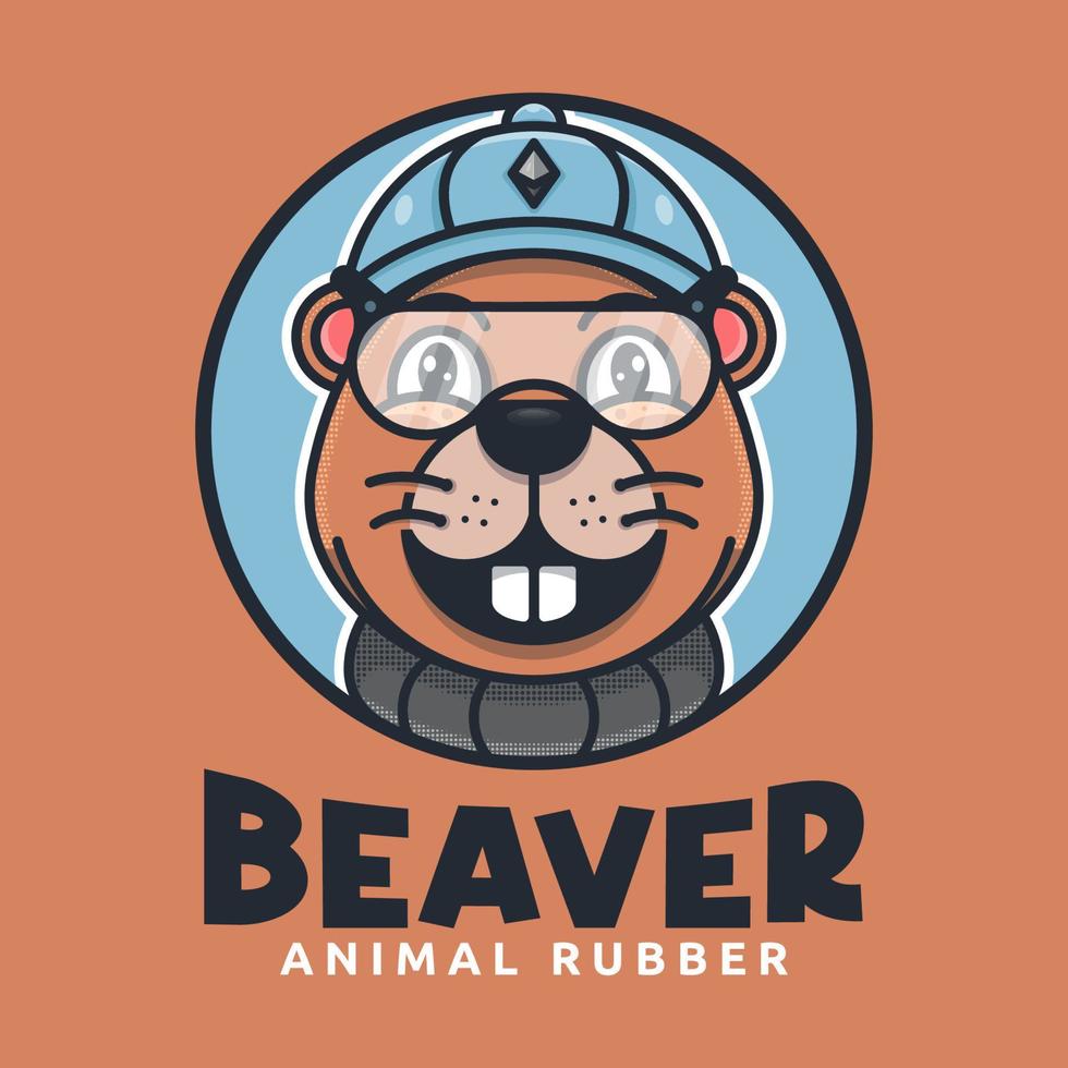 CUTE BEAVER MASCOT LOGO vector