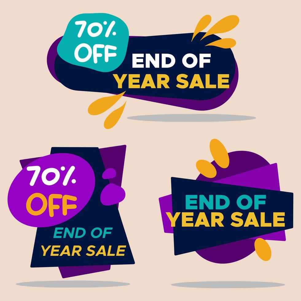 year end special abstract sale banner collection vector