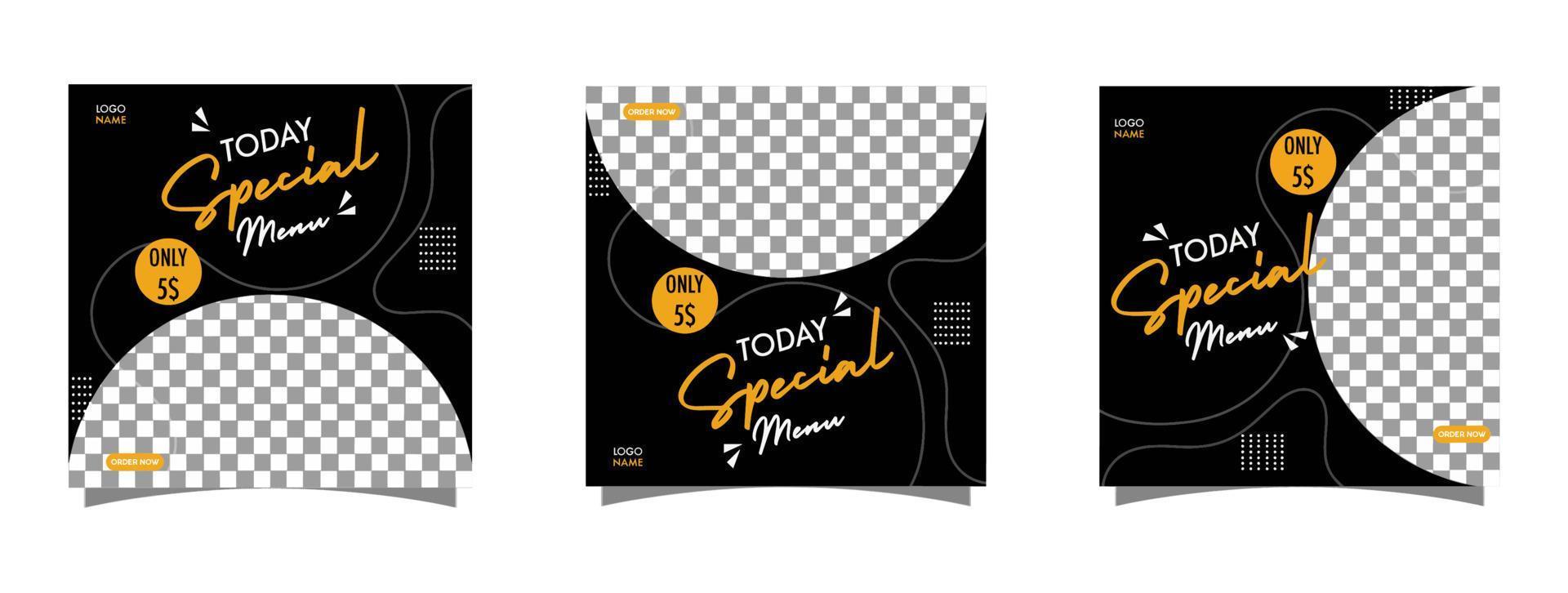 Suitable for Restaurant Social Media Posts and Culinary Promotions. vector
