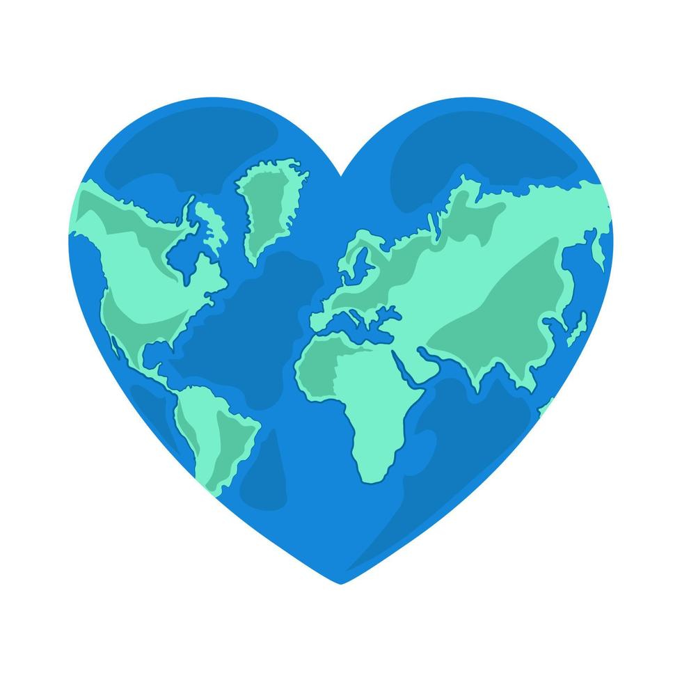 world shaped heart vector
